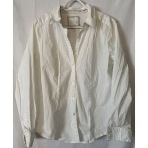 D&Co‎ Denim & Co White Blouse Long Sleeve Button Up Collard Womens Large